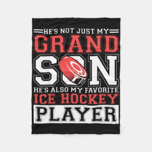 He's Not Just My Grandson He's My Favorite Ice Hoc Fleece Blanket