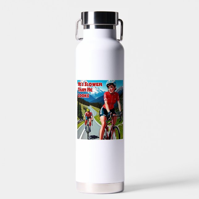 He's Slower Than He Looks Sassy Cycling Water Bottle (Front)