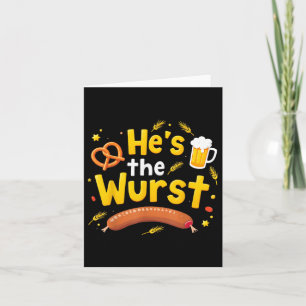 Hes The Wurst Funny Couples Matching Pun Joke Card