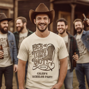 He's Tying the Knot Western Cowboy Bachelor Party T-Shirt