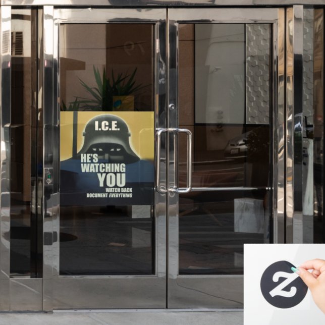 He's Watching You 2026 Window Cling (Office Door)