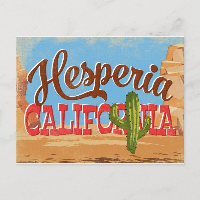 Hesperia California Cartoon Desert Vintage Travel Postcard (Front)