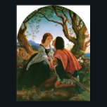 Hesperus, 1857 poster<br><div class="desc">Hesperus,  1857 Sir Joesph Noel Paton This beautiful painting is of a couple stealing a kiss under a night sky in the forest.</div>