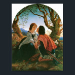 Hesperus, 1857 poster<br><div class="desc">Hesperus,  1857 Sir Joesph Noel Paton This beautiful painting is of a couple stealing a kiss under a night sky in the forest.</div>