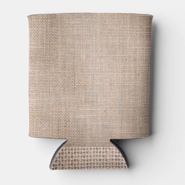 Hessian sackcloth, woven texture background. can cooler (Front)