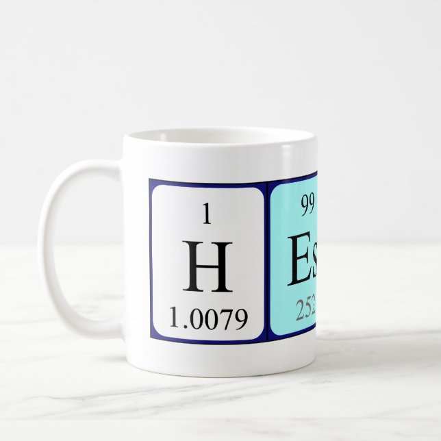 Hesther periodic table name mug (Left)
