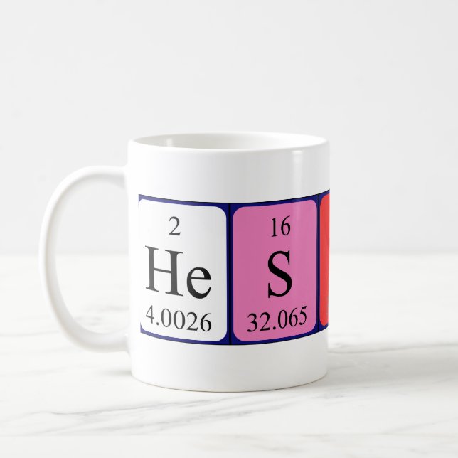 Hesther periodic table name mug (Left)