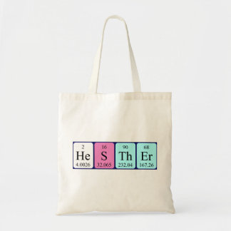 Hesther periodic table name tote bag