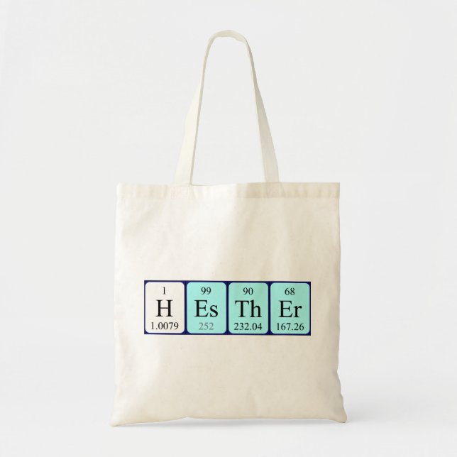 Hesther periodic table name tote bag (Front)