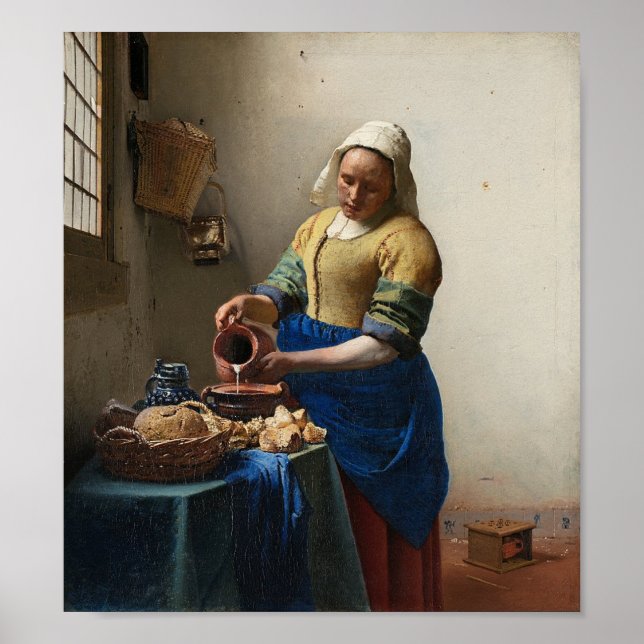 Het Melkmeisje, Johannes Vermeer Poster (Front)