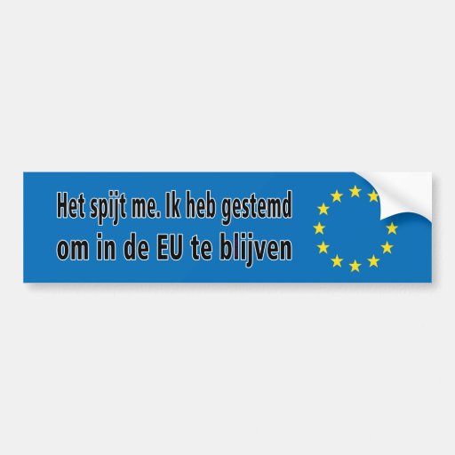 Het spijt me. Ik heb gestemd om in de EU te blijve Bumper Sticker