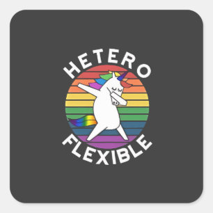 Hetero Flexible LGBT Lesbian Gay bisexual Trans Square Sticker