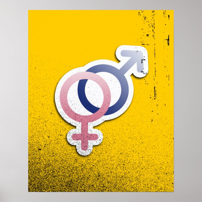 HETERO LOVE SYMBOLS -.png Poster (Front)