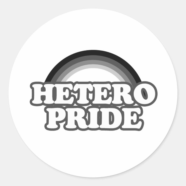 Heterosexual pride classic round sticker (Front)