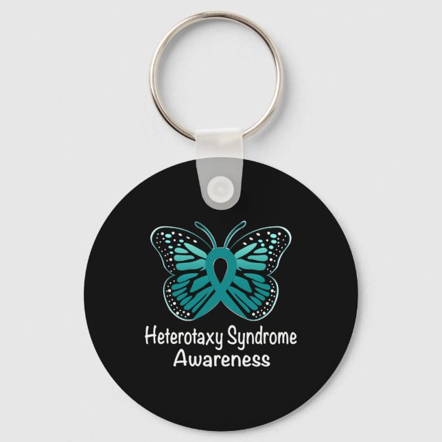 Heterotaxy Syndrome Awareness Warrior Support Teal Key Ring (Front)