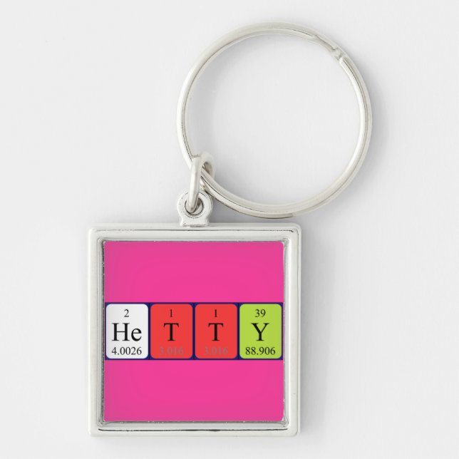 Hetty periodic table name keyring (Front)