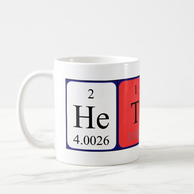 Hetty periodic table name mug (Left)