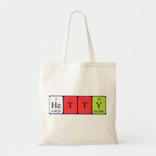Hetty periodic table name tote bag