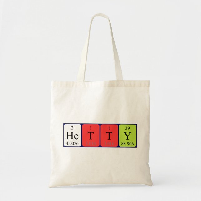 Hetty periodic table name tote bag (Front)