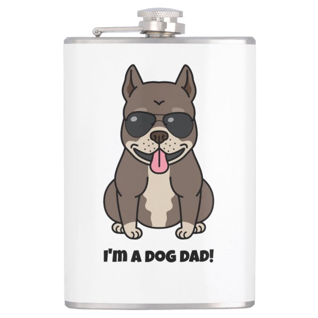 Heupflesje met Vinyl Omhulzing - Dog dad! Hip Flask (Front)