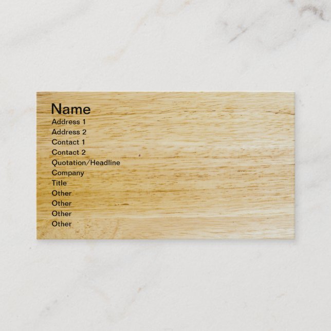 Hevea wood texture business card (Front)
