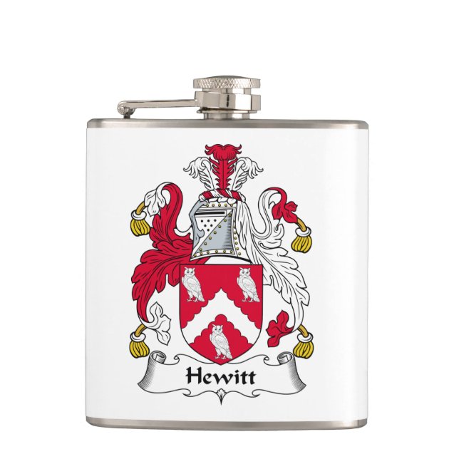 Hewitt Family Crest Hip Flask (Front)