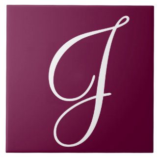 Hex 660033 Colour Number Monogram Ceramic Tile