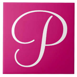 Hex cc0066 Colour Number Monogram Ceramic Tile