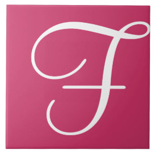 Hex cc3366 Colour Number Monogram Ceramic Tile