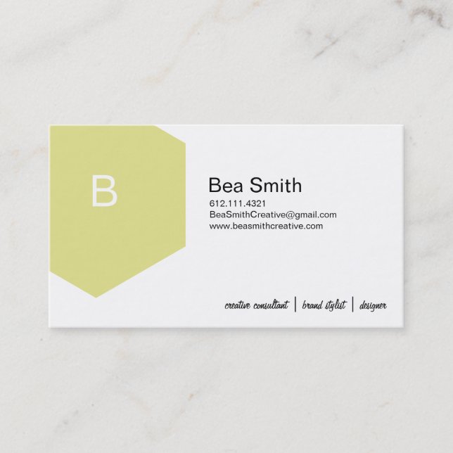 Hex Confetti - Citron Business Card (Front)