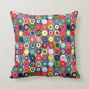 hex diamond purple cushion