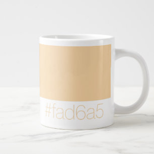 Hex FAD6A5 Warm Pale Orange Peach Minimalist Large Coffee Mug