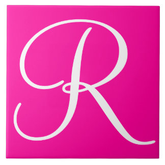 Hex ff0099 Colour Number Monogram Ceramic Tile