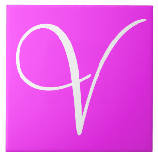 Hex ff33ff Colour Number Monogram Ceramic Tile