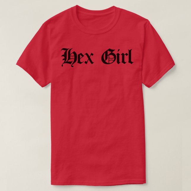 Hex Girl Stylish Goth Typography T-Shirt (Design Front)