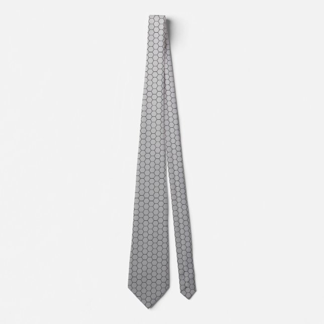 Hex Grid Grey Ombre Grey Tie (Front)
