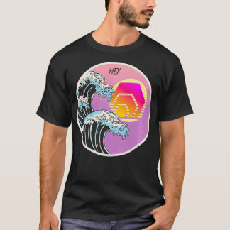 HEX Japanese Art Wave Crypto Cryptocurrency Logo  T-Shirt