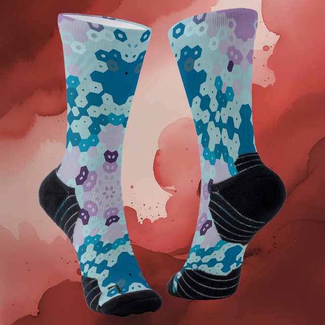 Hex Mandala Blue and Purple Socks (Creator Uploaded)