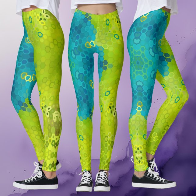 Hex Mandala Green and Blue Leggings (Creator Uploaded)
