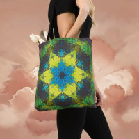 Hex Mandala Green Yellow and Blue