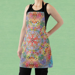Hex Mandala Rainbow Apron