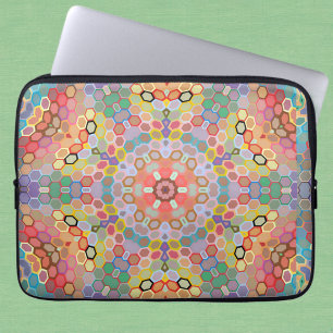 Hex Mandala Rainbow Laptop Sleeve