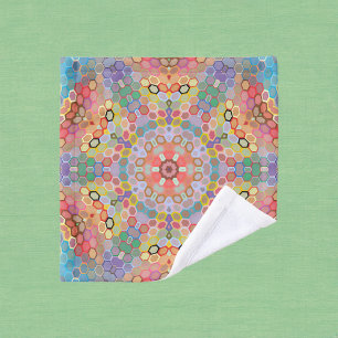 Hex Mandala Rainbow Wash Cloth