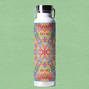 Hex Mandala Rainbow Water Bottle