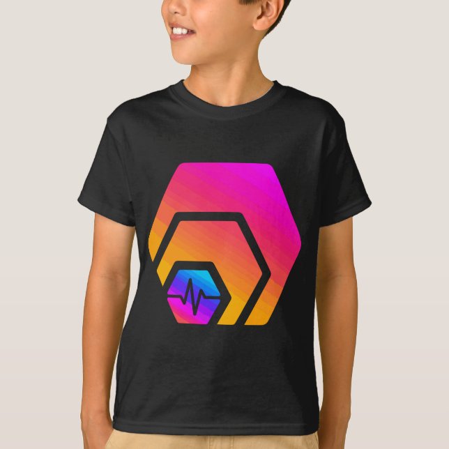 HEX PulseChain Crypto PLS Logo Cryptocurrency Stak T-Shirt (Front)
