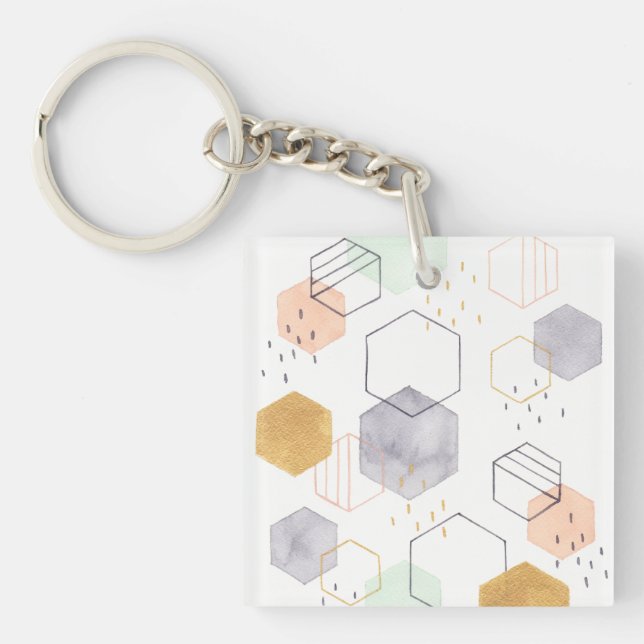 Hex Scatter Key Ring (Front)