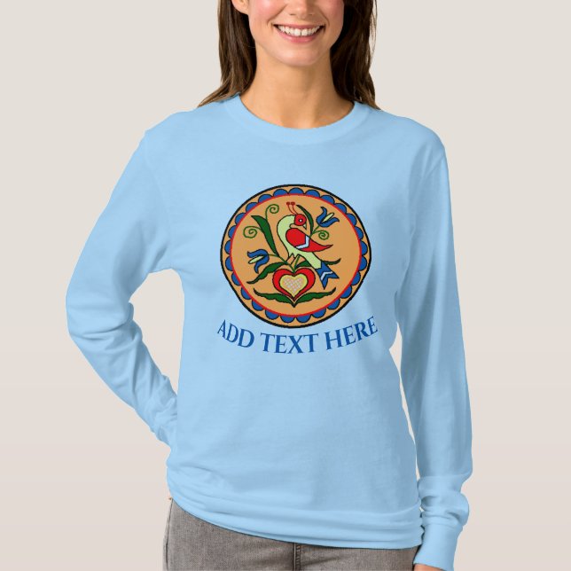 Hex Sign Dutch Bird, edit text, T-Shirt (Front)