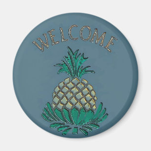 Hex Sign Welcome Pineapple Magnet