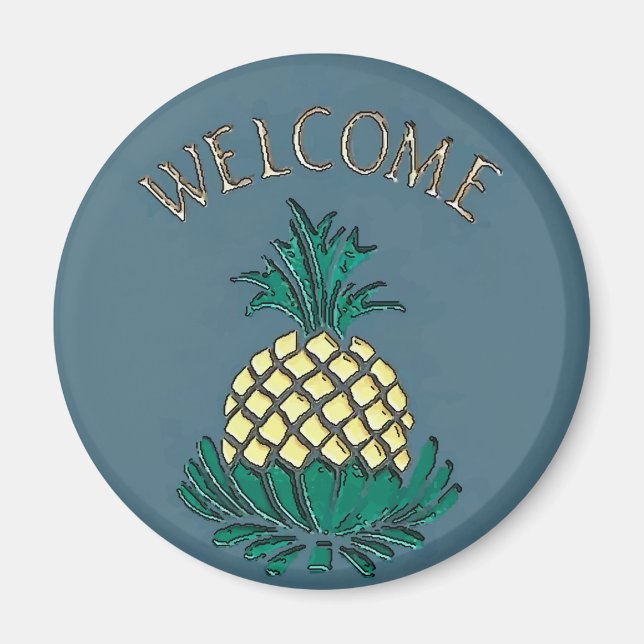Hex Sign Welcome Pineapple Magnet (Front)