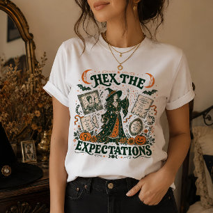 Hex the Expectations Feminist Witch Halloween T-Shirt